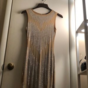 Mesh bejeweled party dress